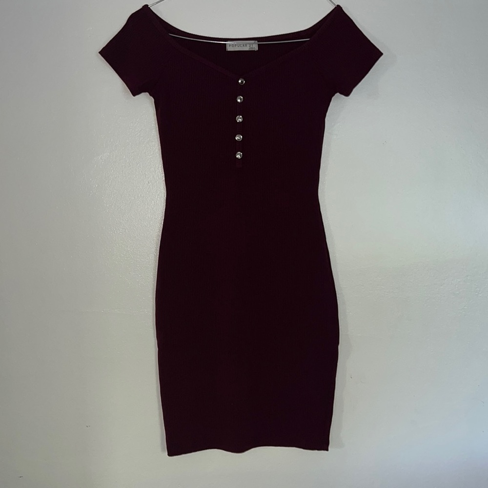 Burgundy mini dress